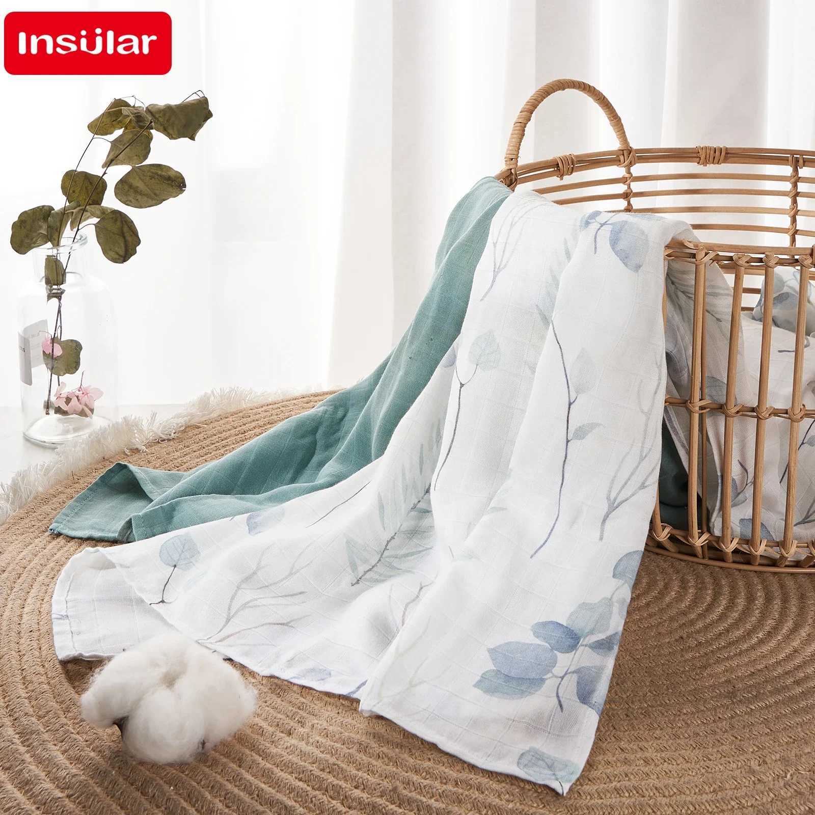 Bamboo plain baby blanket newborn printed soft cotton newborn receiving bagW240810