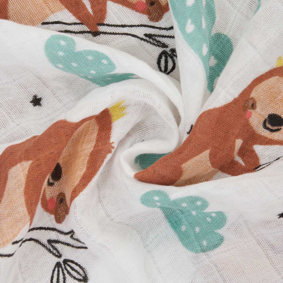 HappyFluent New 3-Piece Set 2-Layer Bamboo Cotton Soft Flat Skin Friendly Swallow Newborn Packaging Baby BlanketW240810
