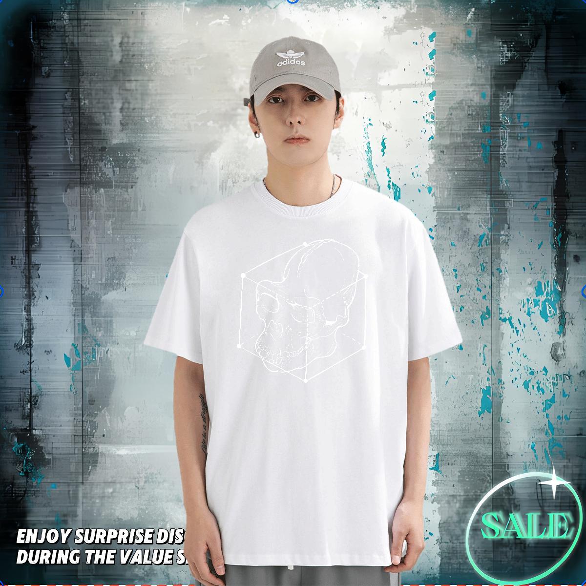 Fashion Design T Shirts Men skull Wear 230g Cotton Summer Casual Classic Customized Print Round Neck Short Sleeve Tshirt for Man Woman