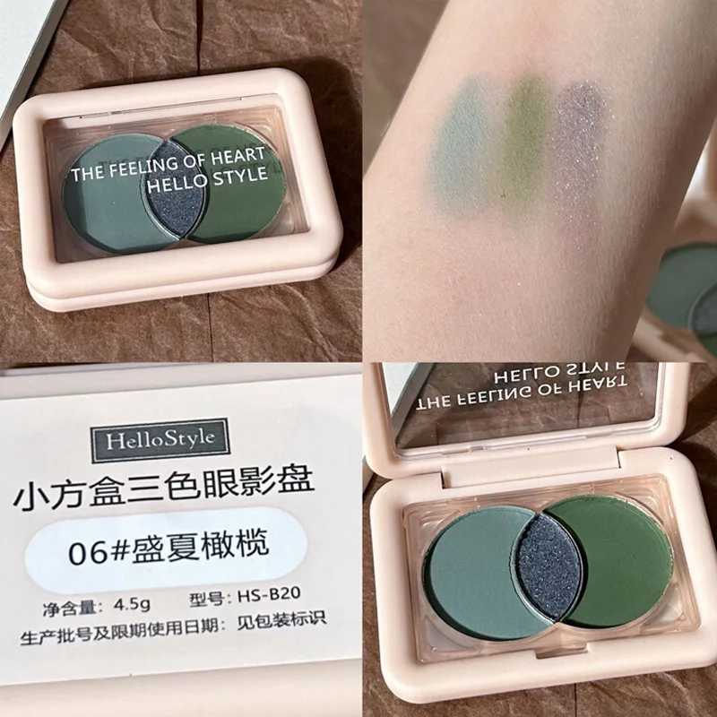 3Colors Eye Shadow Palette Pearlescent Shimmer Eyeshadow Small Square Box Matte Shadow For Eye Pigments Korean Makeup CosmeticsCL240812