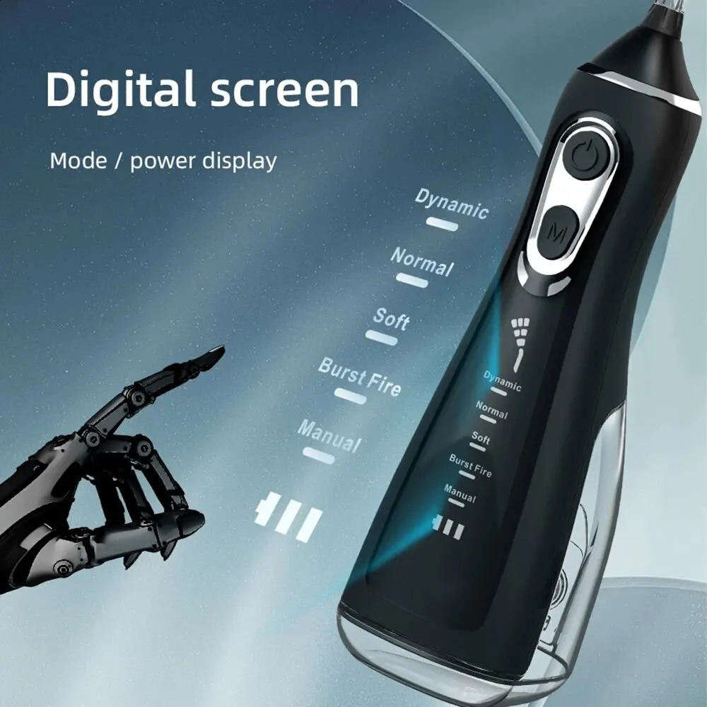 5 Modes Portable Oral Irrigator Pick Water Flosser Dental 360° Rotated Jet For Mouth Washing Machine Cleaning Teeth Thread Flos 240802