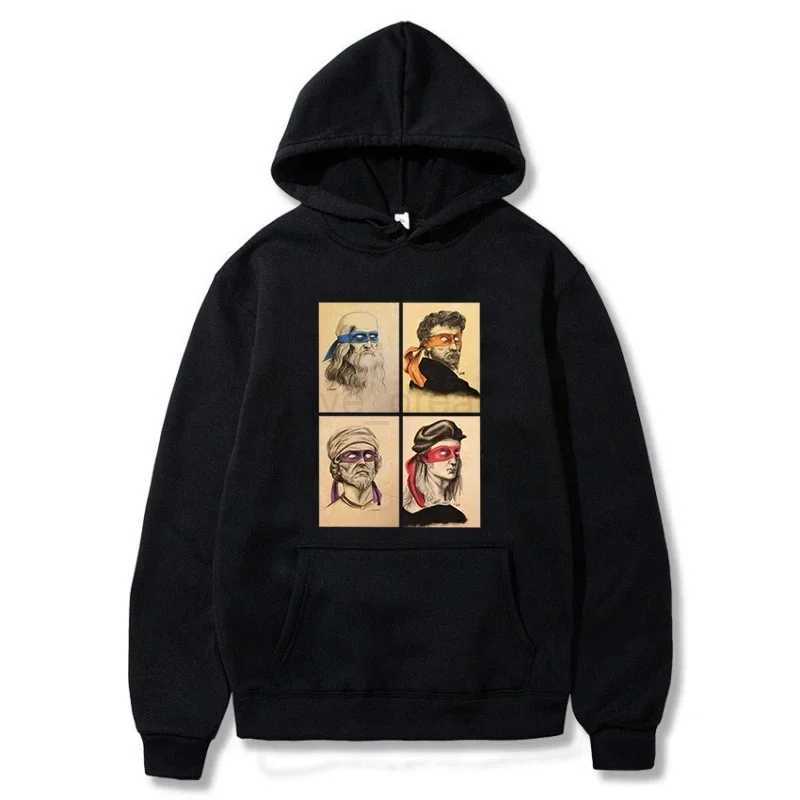 2024 Mens Hoodie Funny Italian Turtles Art Lovers Gift Renaissance Ninja Artists Summer Cotton Pullover Graphic StreetwearXJ240812
