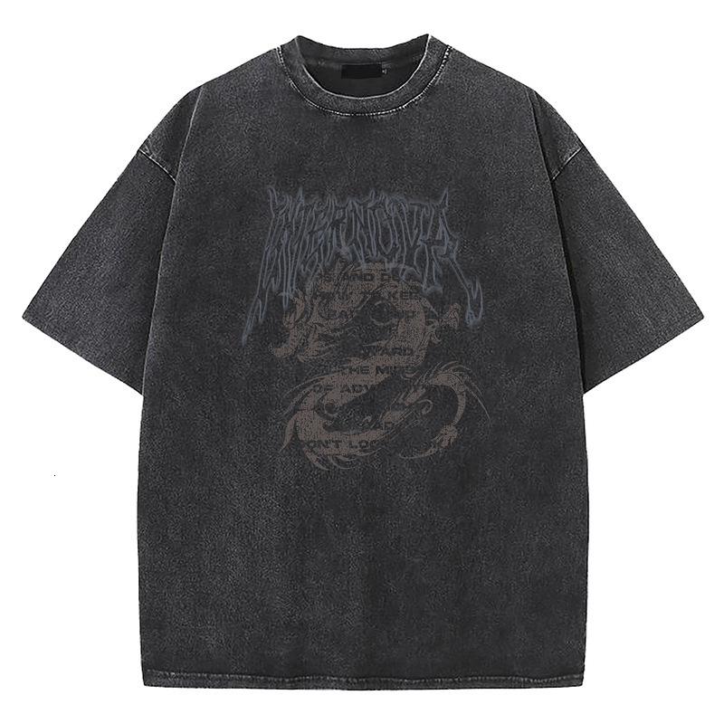 Purple American Distressed Washed Printed Short Sleeved T-shirt for Men and Women Hip-hop Oversized Trend Teenage Fading Tee