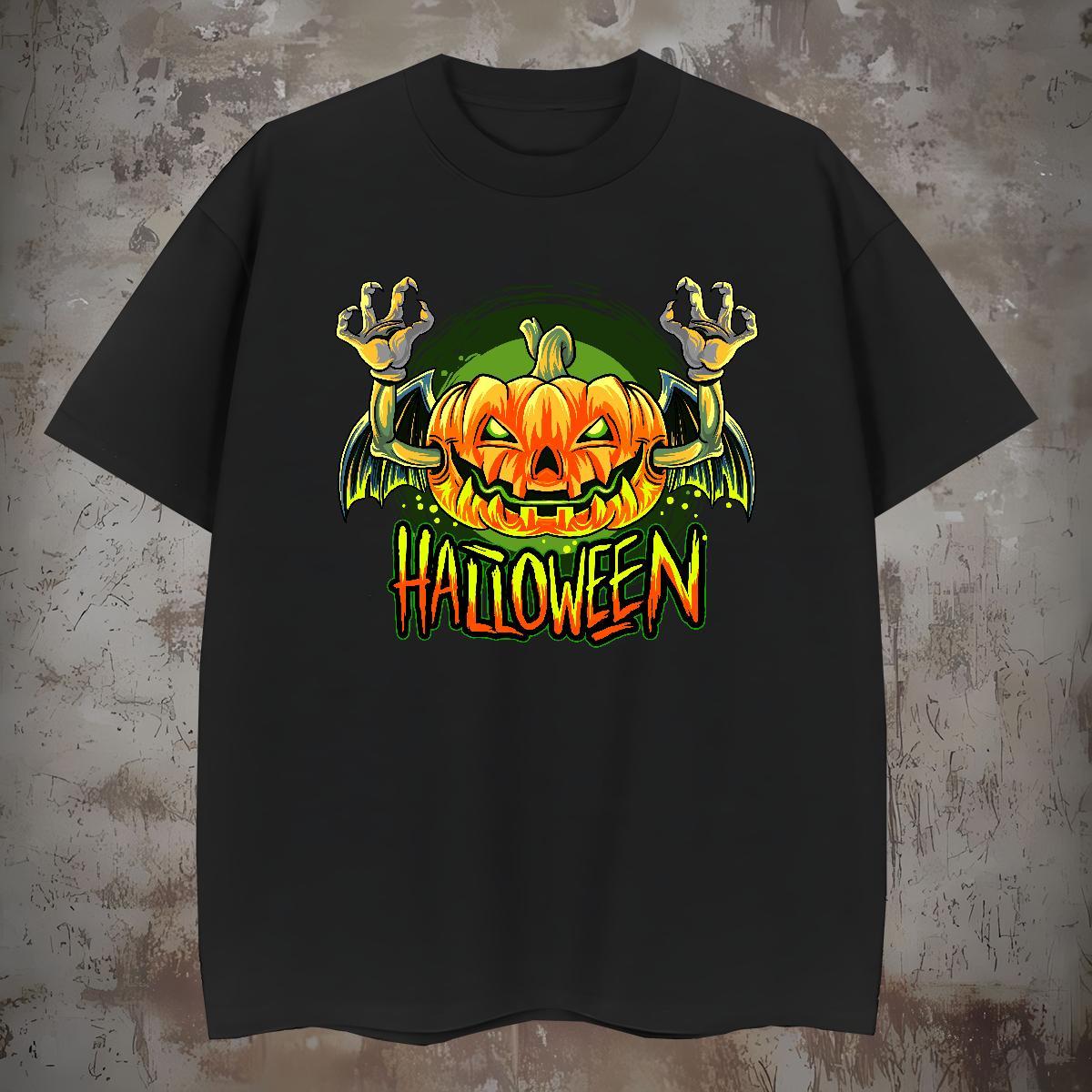 Free Shipping T shirt pumpkin Short Sleeve O-Neck Summer Casual DIY Anime 230g Cotton Men Clothes T-Shirt Stylist Wear