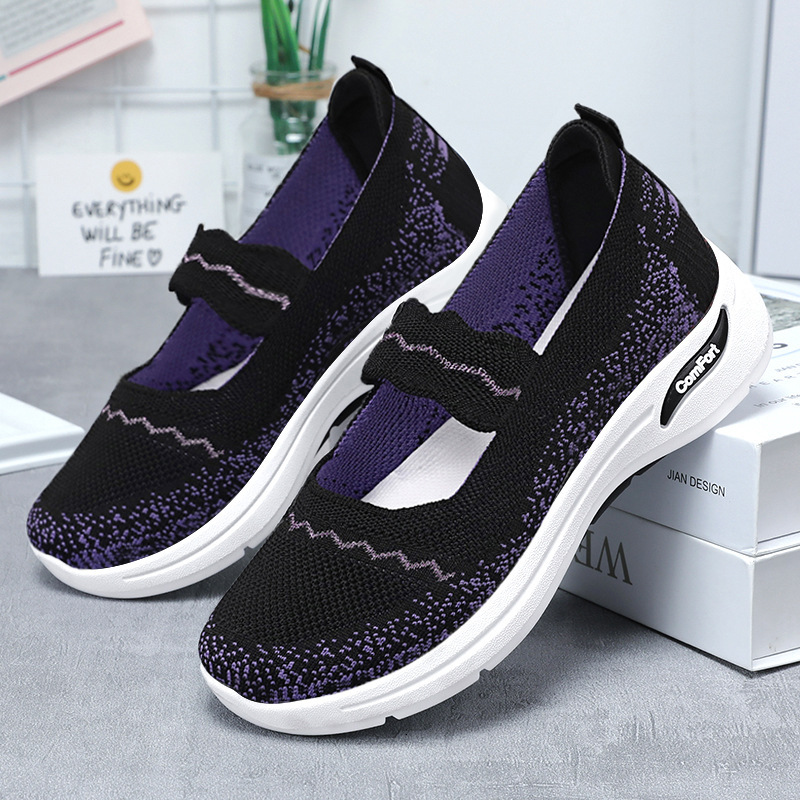 Ddmysports Shoes In Summer Mom S Lightweight And Comfortable Walking Shoes Fly Woven Breathable Casual For Women Outdoor