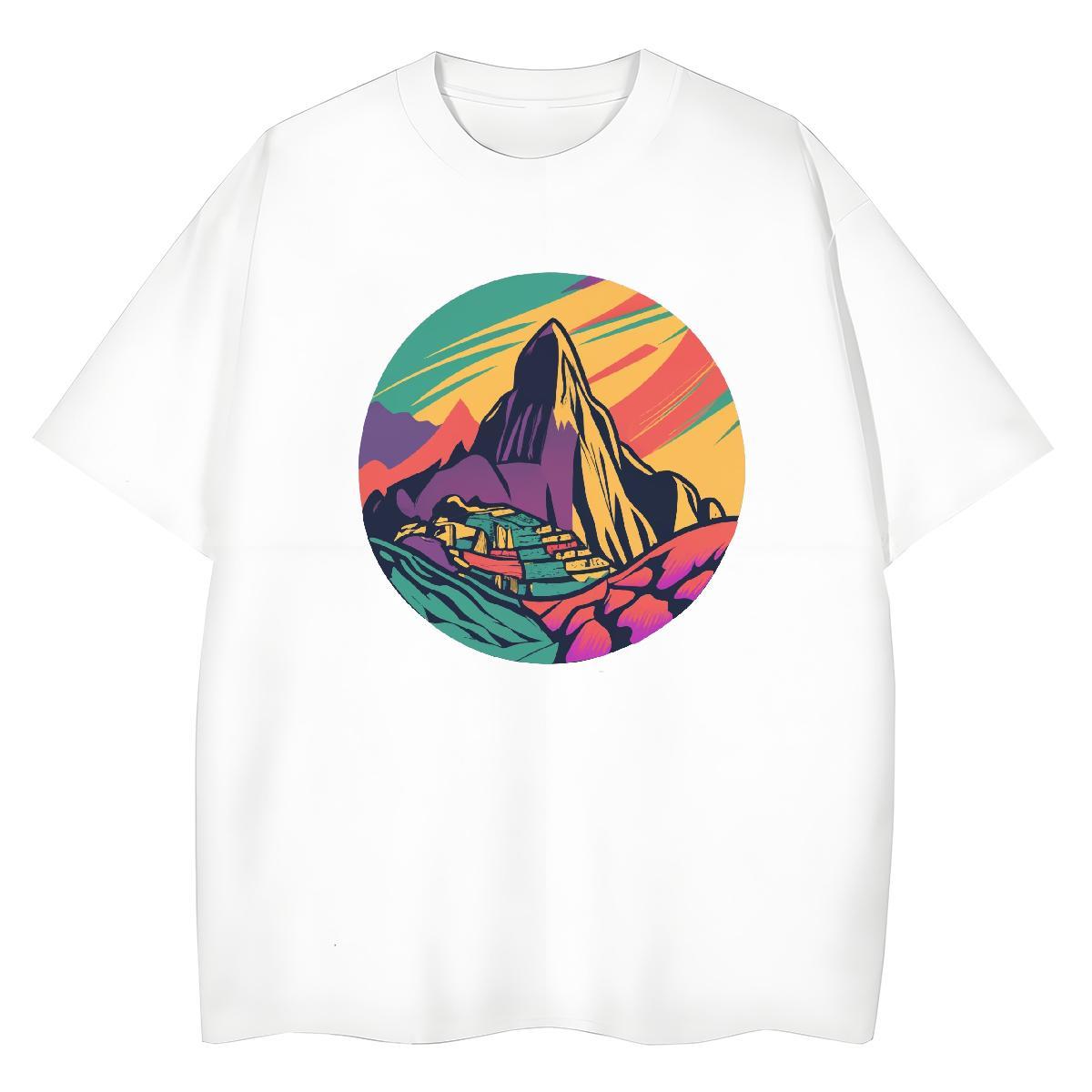 Classic Men Tees Street 230g 100% Cotton Oversized 4XL O Neck Short Sleeves mountains Mens T Shirts Factory Direct Top Tees