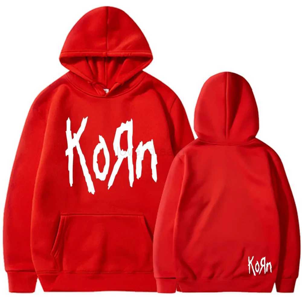 Korn Rock Band Letter Hoodie Men Women Hip Hop Harajuku Hoodies Leisure High Street Sweatshirt Autumn Winter Unisex SweatshirtsXJ240812