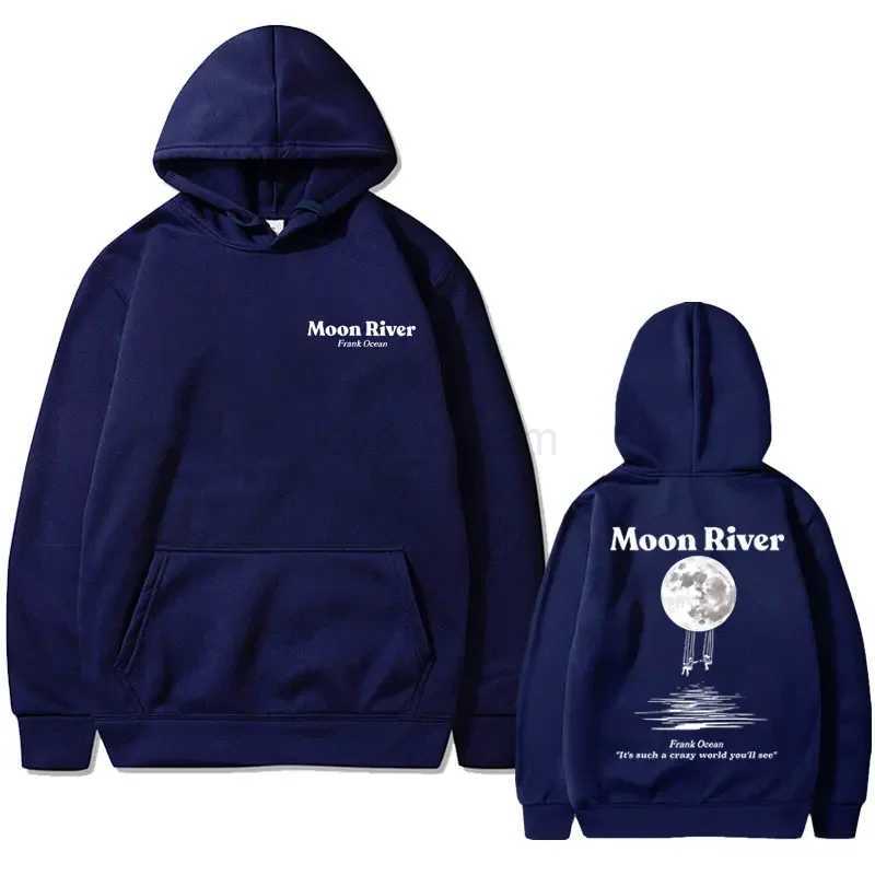Rapper Frank Moon River Graphic Hoodie Men Women Ocean Hip Hop Hoodies Blond Oversized Pullover Mens Fashion Vintage StreetwearXJ240812