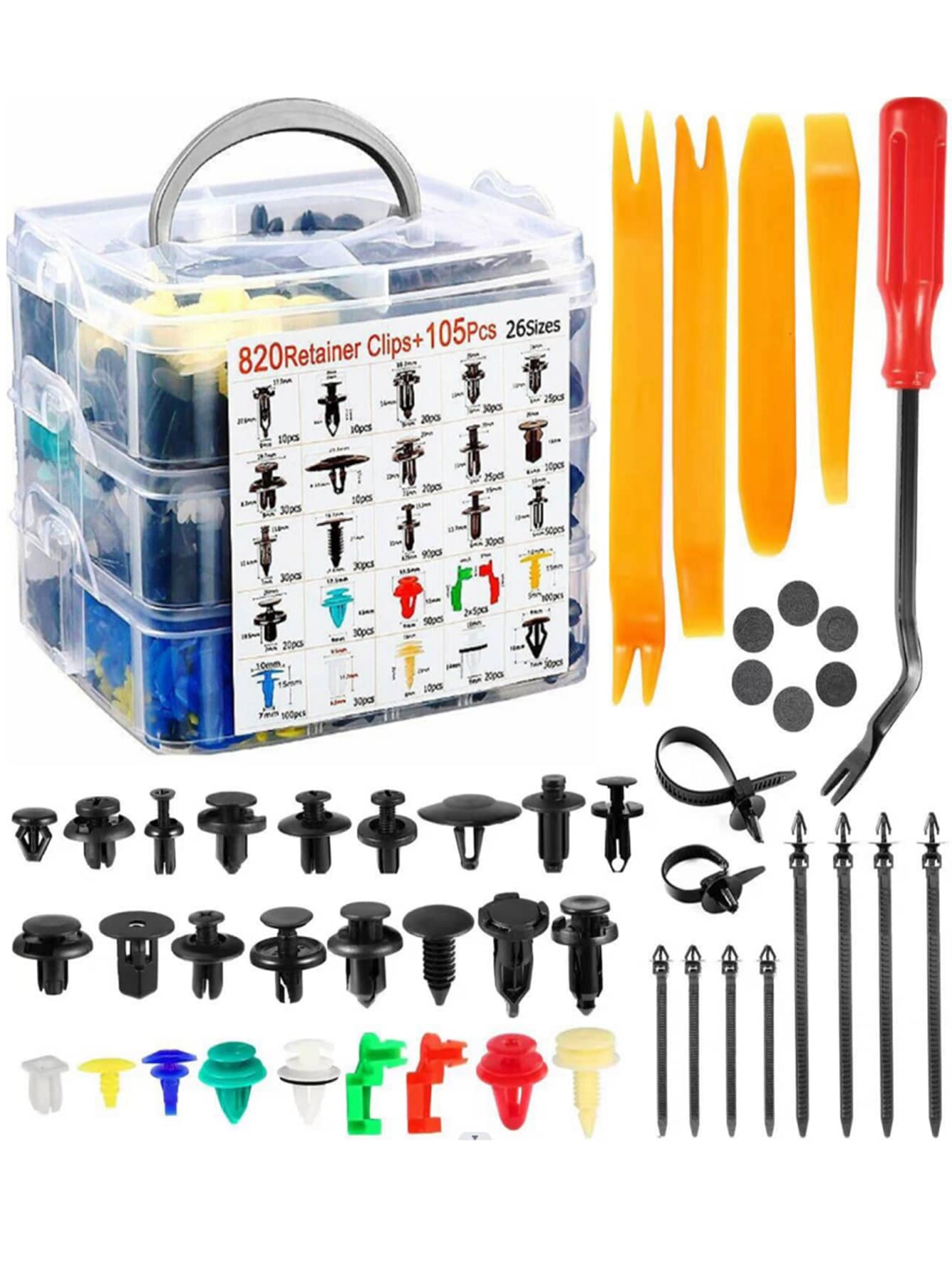 1pc car universal buckle 925pcs boxed buckle car body universal fastener rivet fender expansion screw car