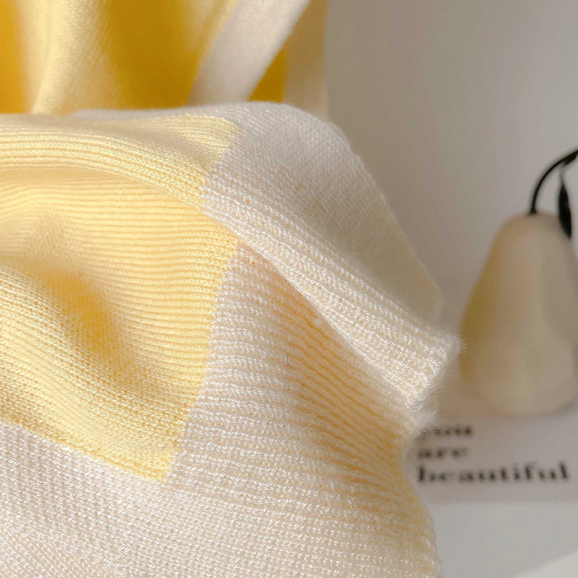 Spring and summer knitted striped shawl with high-end summer office air-conditioned room neck and shoulder shawl W240810