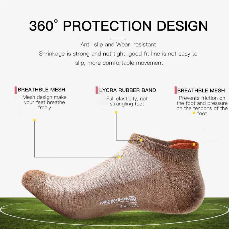 MiiOW 6 PairsLot Mens Cotton Ankle Socks Set Summer Breathable Male Mesh Invisible Sock Cut Short Sokken for Business Gift 240812