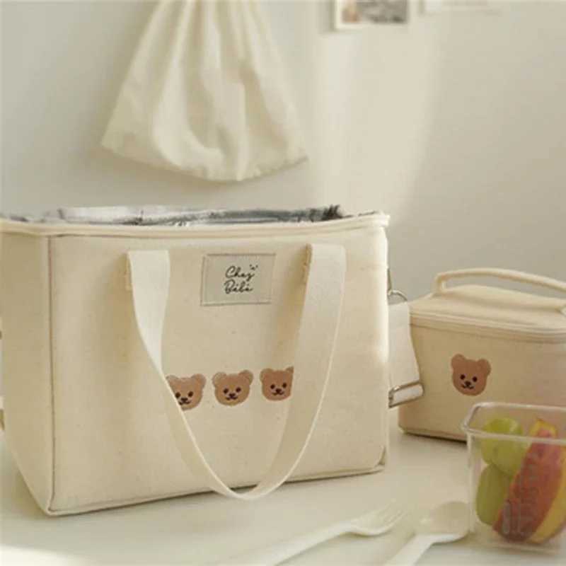 Hot insulated mother bag fashionable food storage bag multifunctional mother baby bag urine bag waterproof bear embroidery W240812