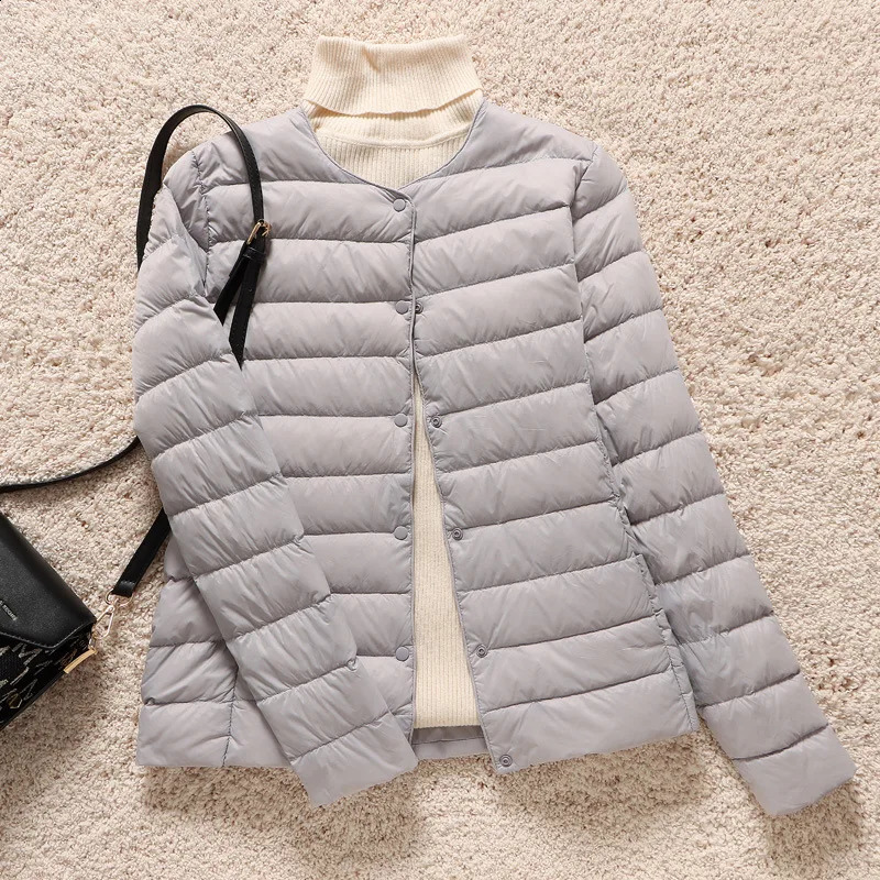 Woman Ultra Light Duck Down Inner Liner Soft Matte Fabric Jacket Lightweight Coat Female 240812