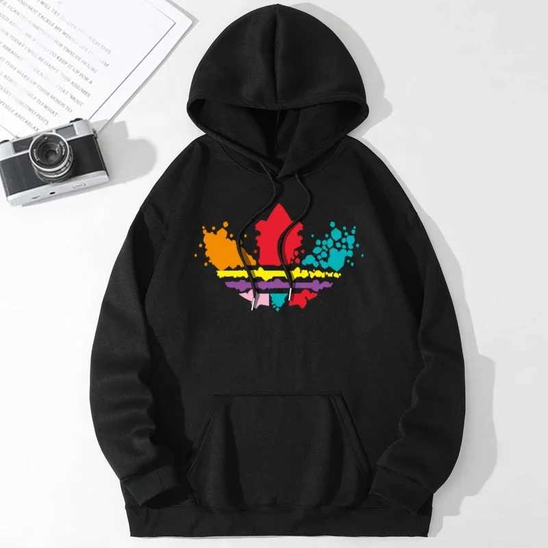 Mens sportswear Pullover black graphic printing daily sports holiday printing clothing hooded sweatshirt long sleevedW240724