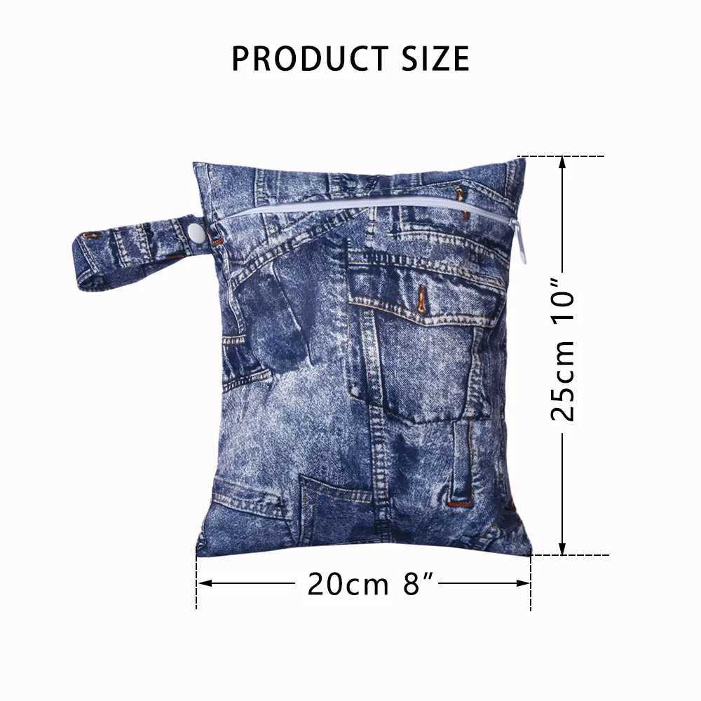 1 piece of 25x20cm urine bag baby urine bag wet bag waterproof reusable wet bag printed bag baby urine bag W240812