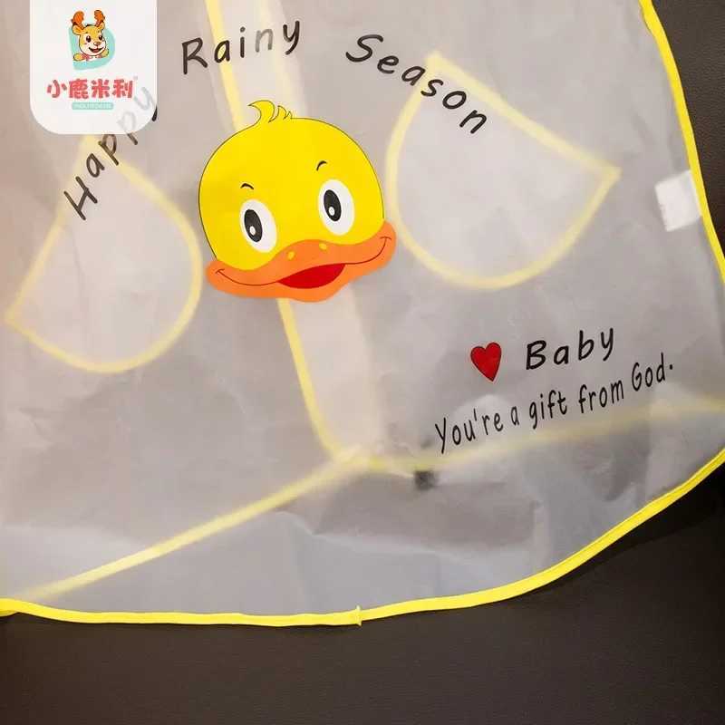 Childrens Raincoat Girls Boy Transparent Waterproof Outdoor Tudent Rain Jacket Suit Poncho Coat Kids Cover RainWear Polyester Y240810