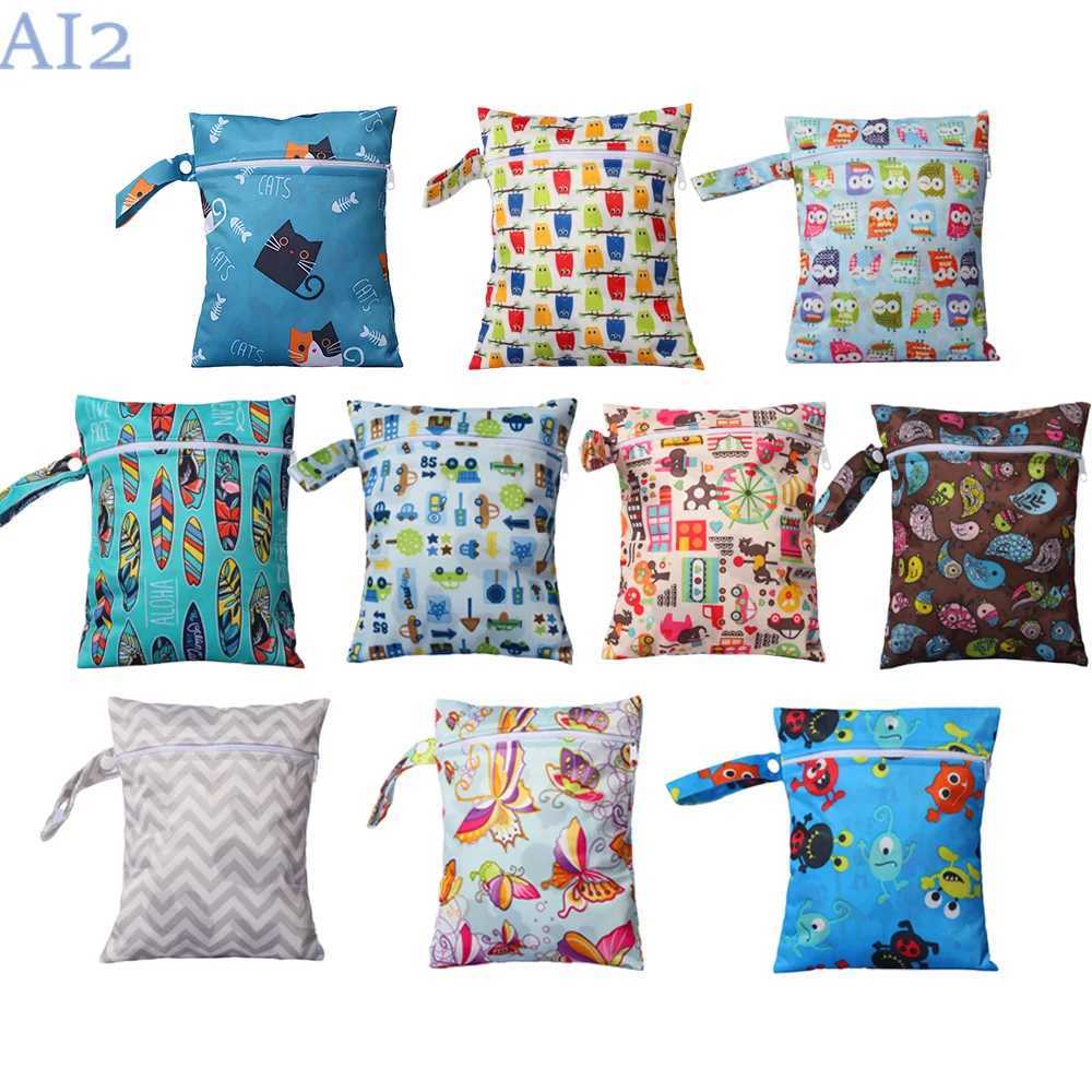 20 * 25cm small single bag mother waterproof urine bag baby supplies wet garbage bag sanitary pad PUL printed storage bag W240812