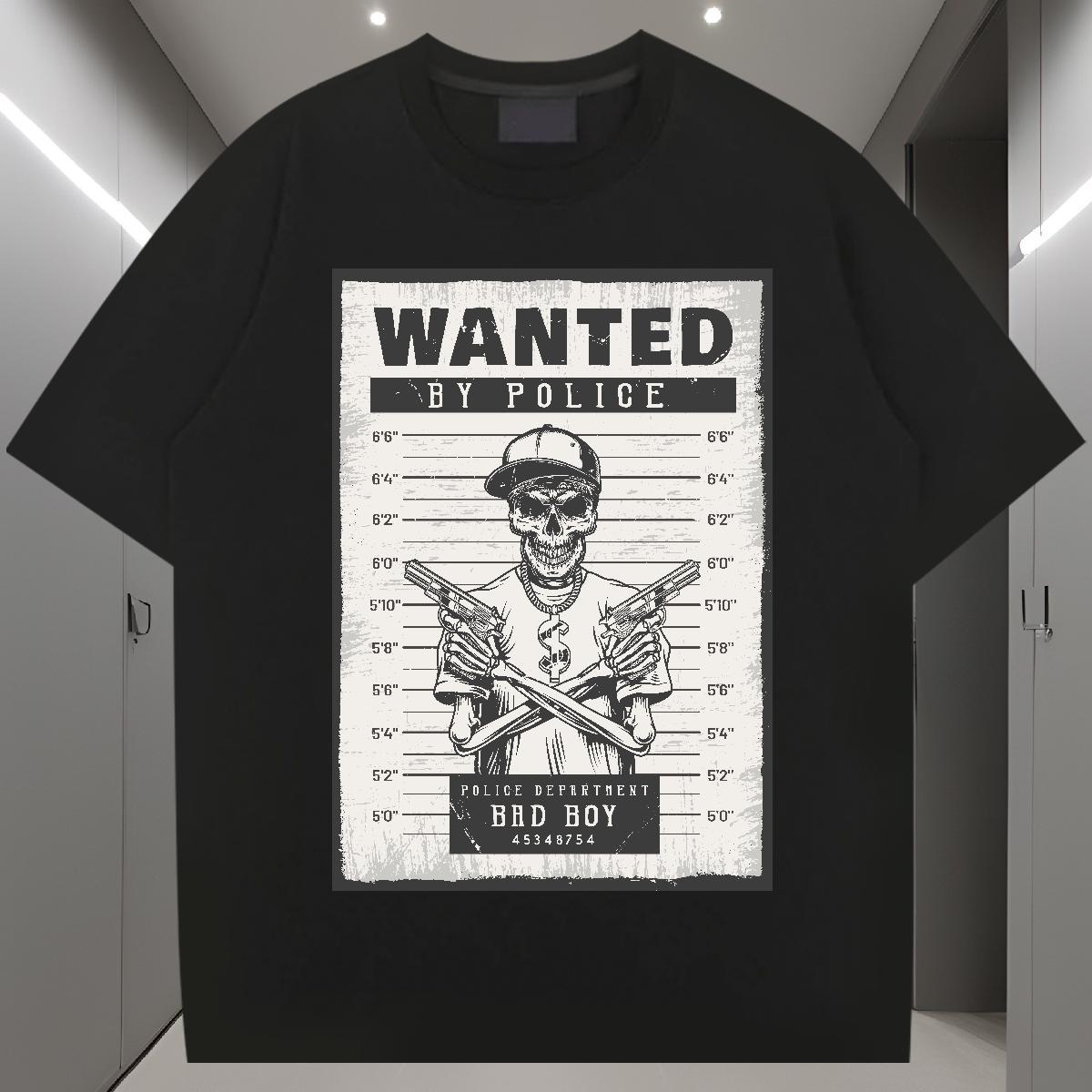 Classic T shirt skull Tops 230g Cotton Street Wear Comfortable Plus Size Custom O-Neck Short Sleeve Mens Tshirts