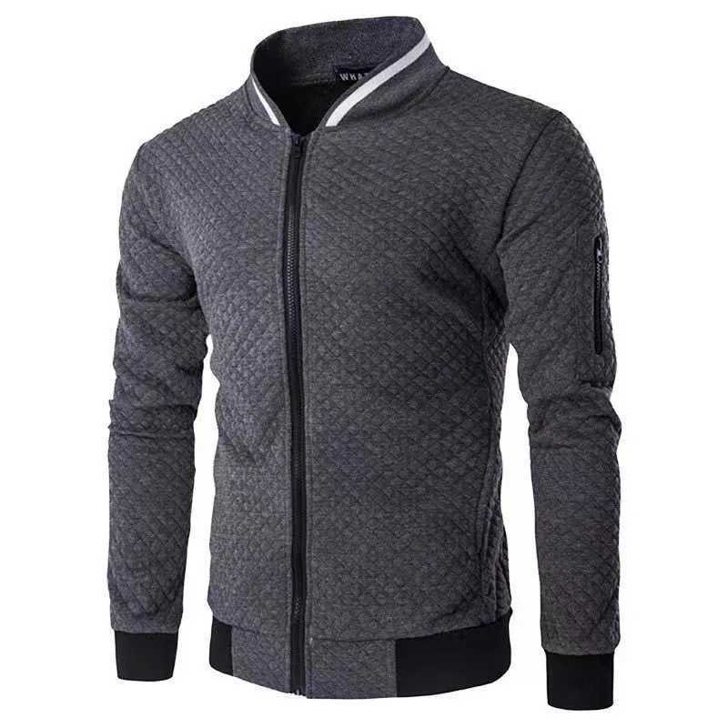 2023 Autumn And Winter Plaid Hoodie Cardigan Men Sports Solid Color Casual Hoodie Fashion Jacket Zipper ShirtXJ240812