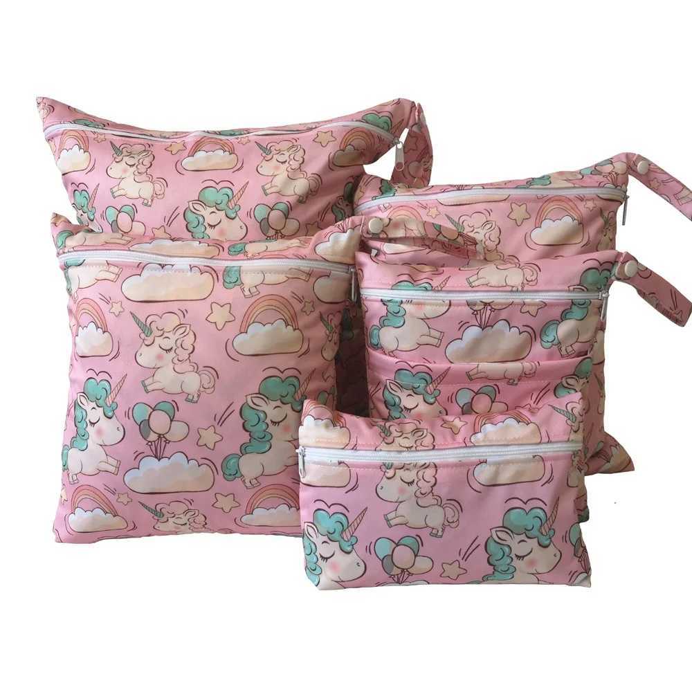 Five combination waterproof diaper bags 40 * 45CM 30 * 36cm 28 * 30cm 20 * 25cm 15 * 22.5cm reusable baby diaper bag W240812