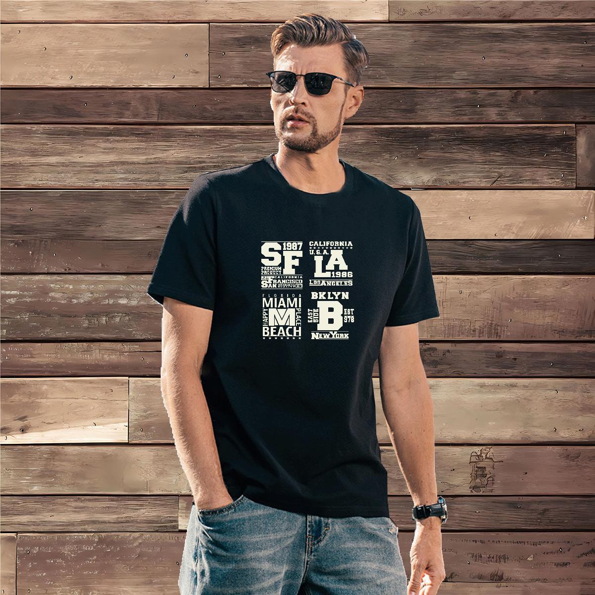 2024 230g Pure Cotton T-Shirts for Men letter Home Outdoor Tshirts Clothings Breathable Short Sleeve Popular Plus Size Cartoon