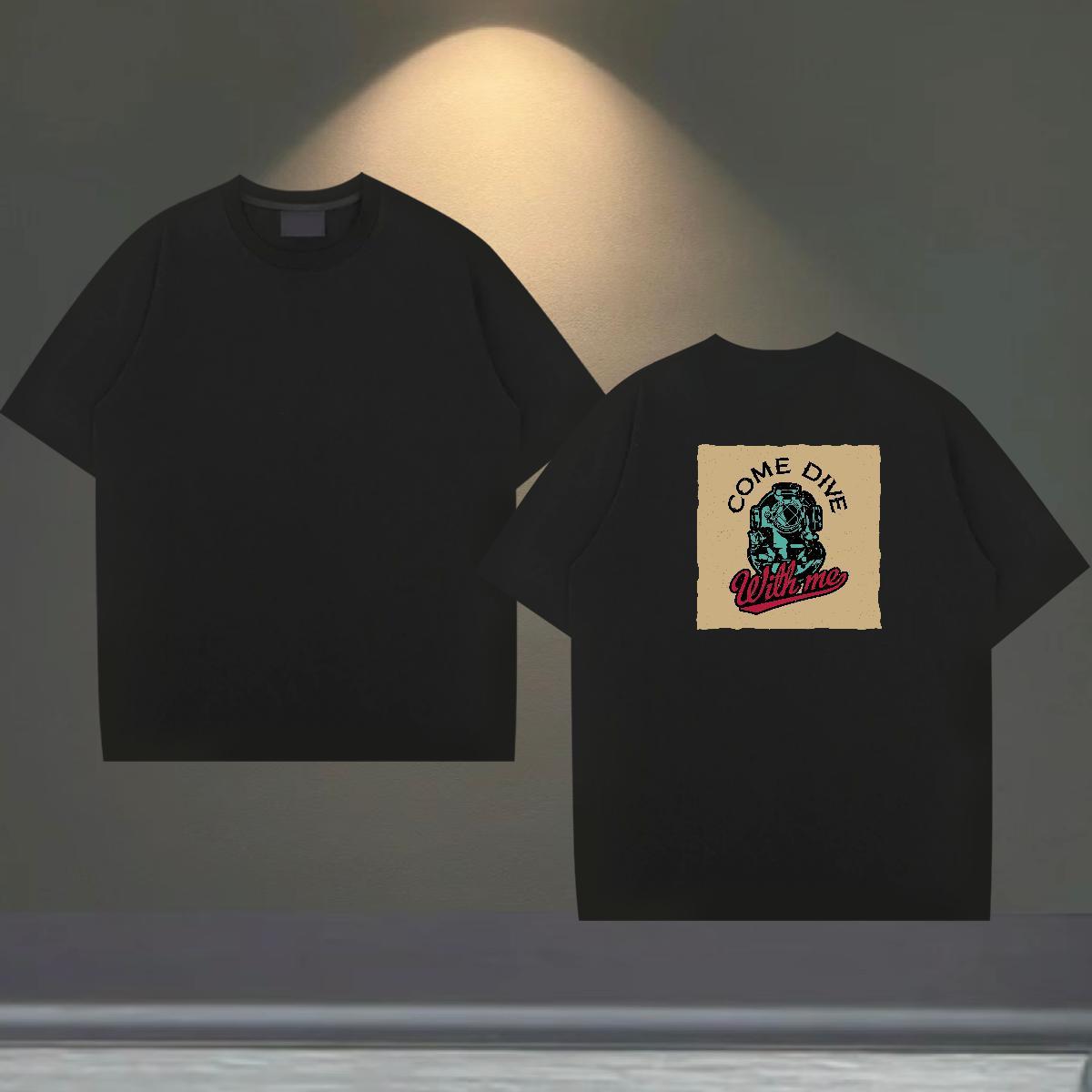 2024 Summer T-Shirts for Men camera Polos 230g 100% Cotton Spring Summer Cool Oversized Breathable Short Sleeve Tshirts