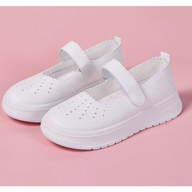 Ddmysports Spring Summer New Flat Ollow Nurse For Women Breathable Soft Soled Anti Slip Comfortable Slope Eel Non Tiring S Single Shoes Outdoor