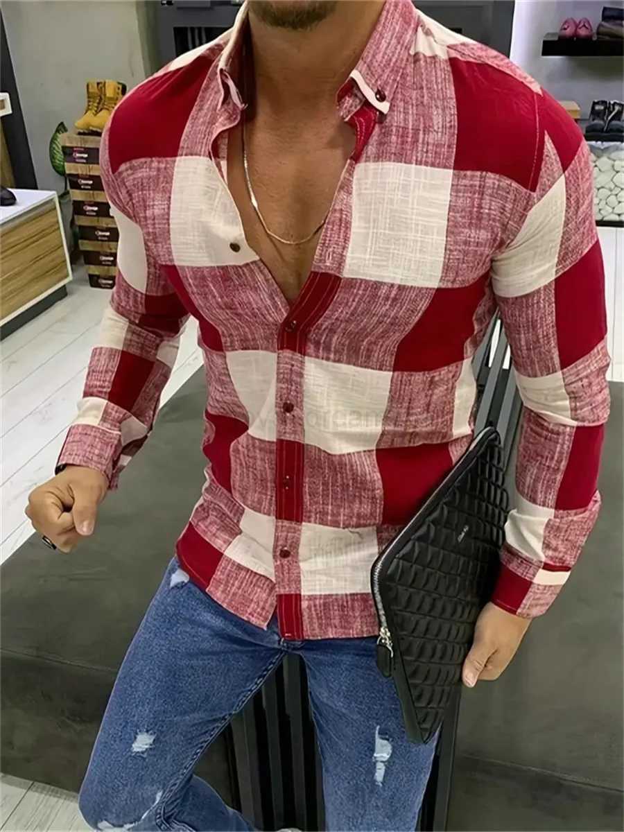 Mens shirt high quality striped business casual soft wear social soft comfortable material lapel plus size shirtXJ240812