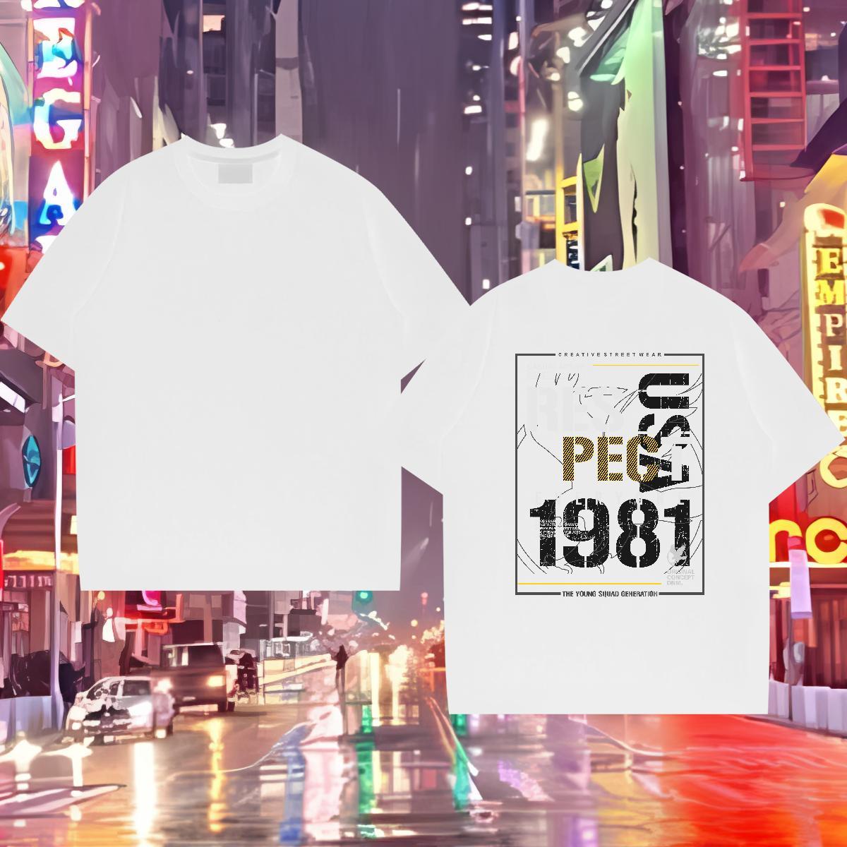 Casual New Man T Shirts letter Clothes 100% Cotton 230g Street Casual Popular Oversized 3XL 4XL Round Neck Short Sleeve Mens Tshirts
