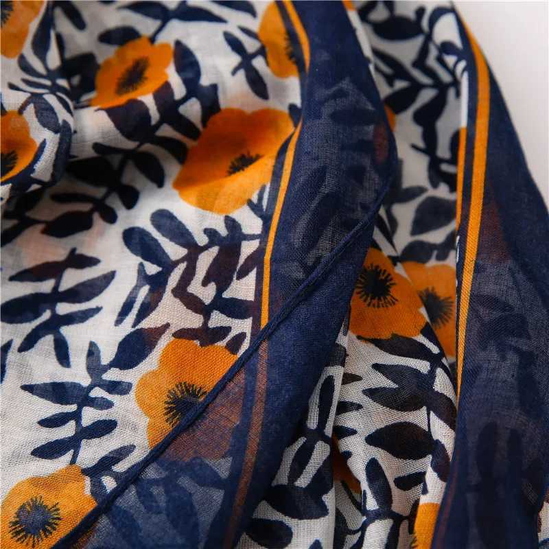 New Bohemian style printed pleated womens scarf large size sheer breathable veil headscarf fashionable bandage scarf W240810