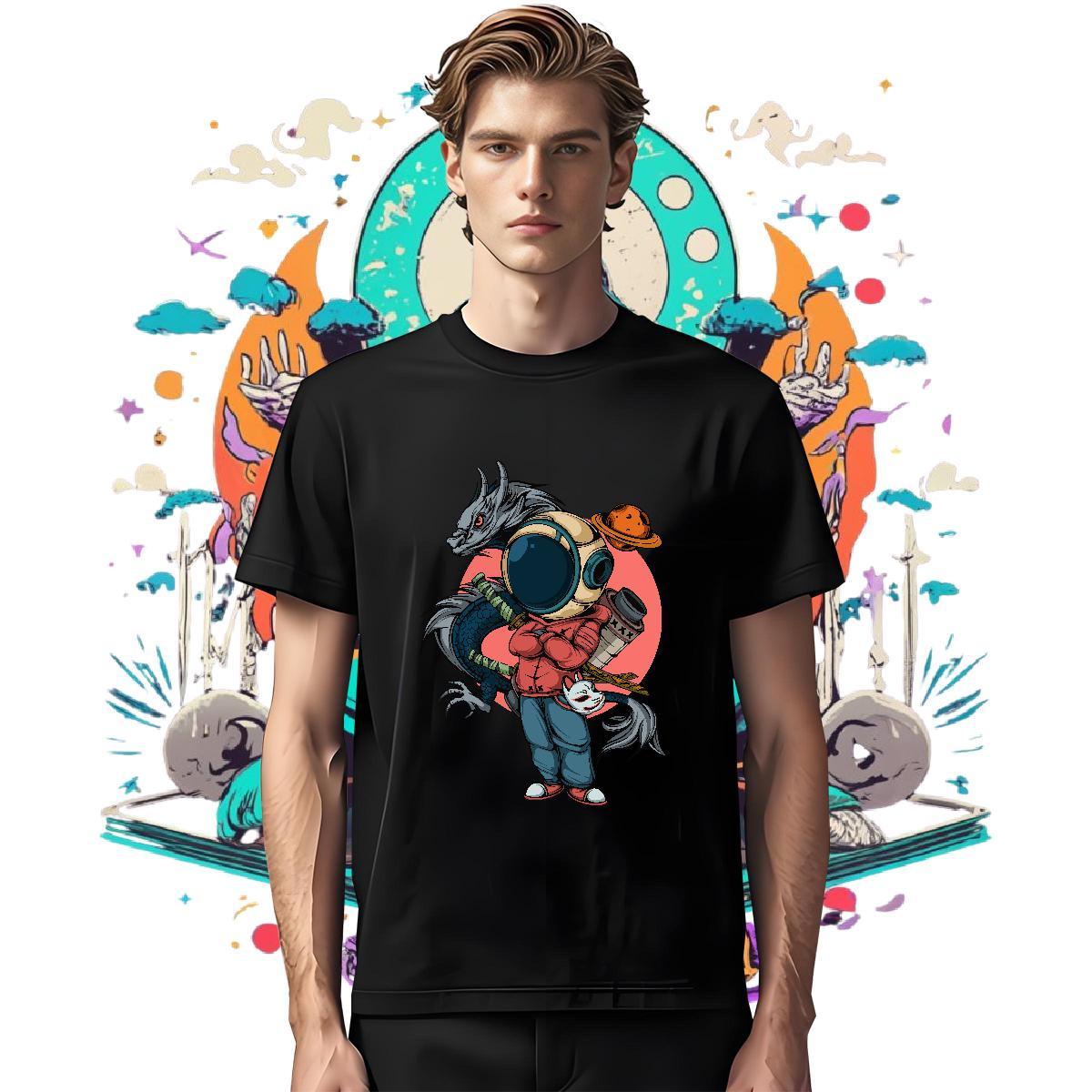 Brand T-Shirts 230g Cotton Tshirts Beach Crew Neck Breathable Anime Loose Fit Tee Shirt