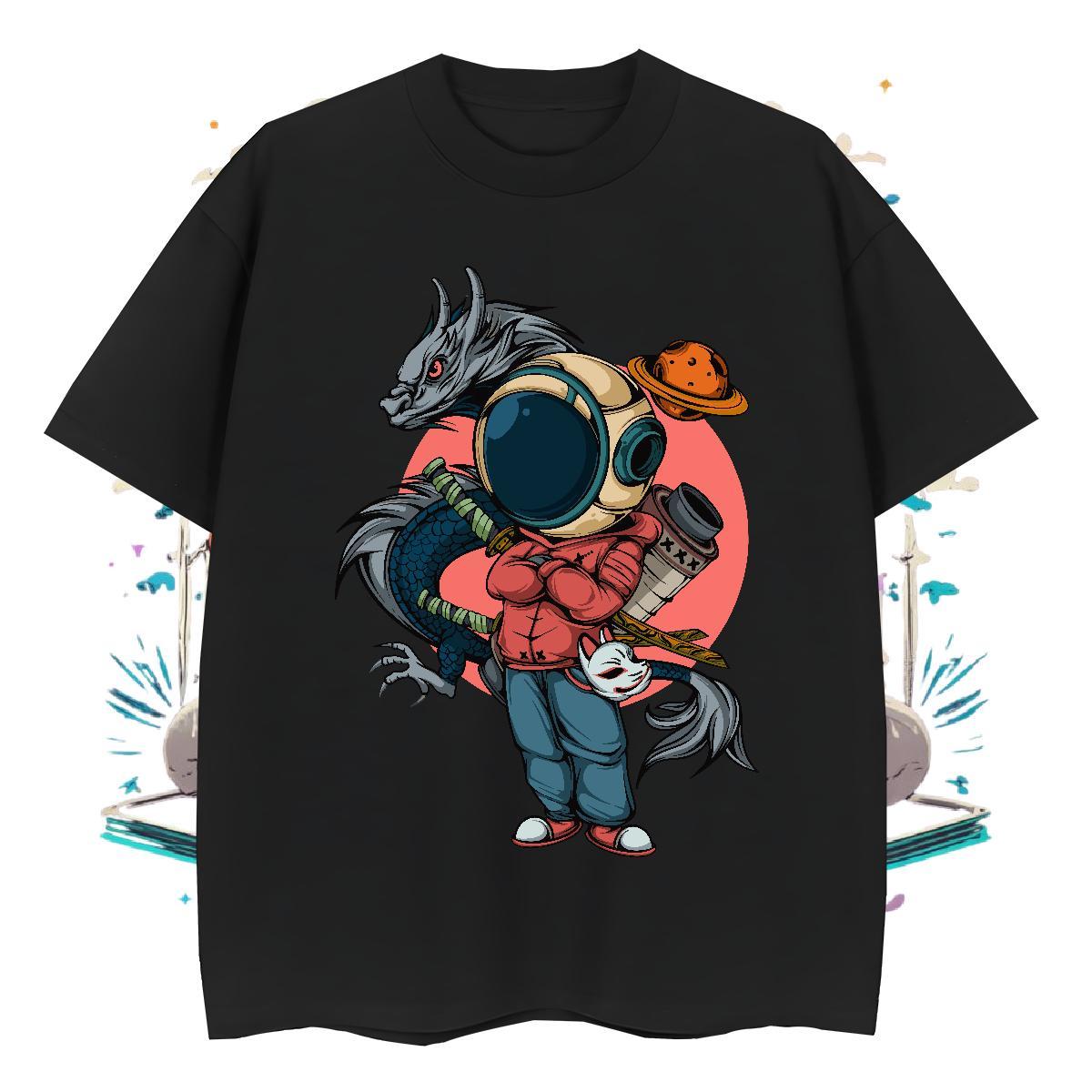 Brand T-Shirts 230g Cotton Tshirts Beach Crew Neck Breathable Anime Loose Fit Tee Shirt