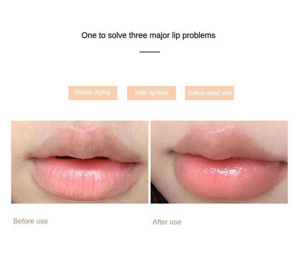Fruit lipstick moisturizing transparent lip base facial mask lovely jelly coloring gloss stick lip line lip care cosmetics W240810