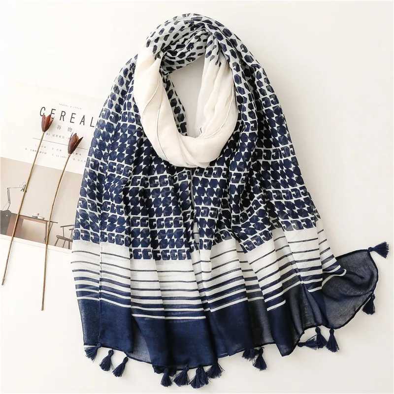2023 Paisley Abstract Flower tassel Adhesive Shawl Womens High Quality Packaging Thin Pashmina Stoll Muslim Headscarf 180 * 90cm W240810