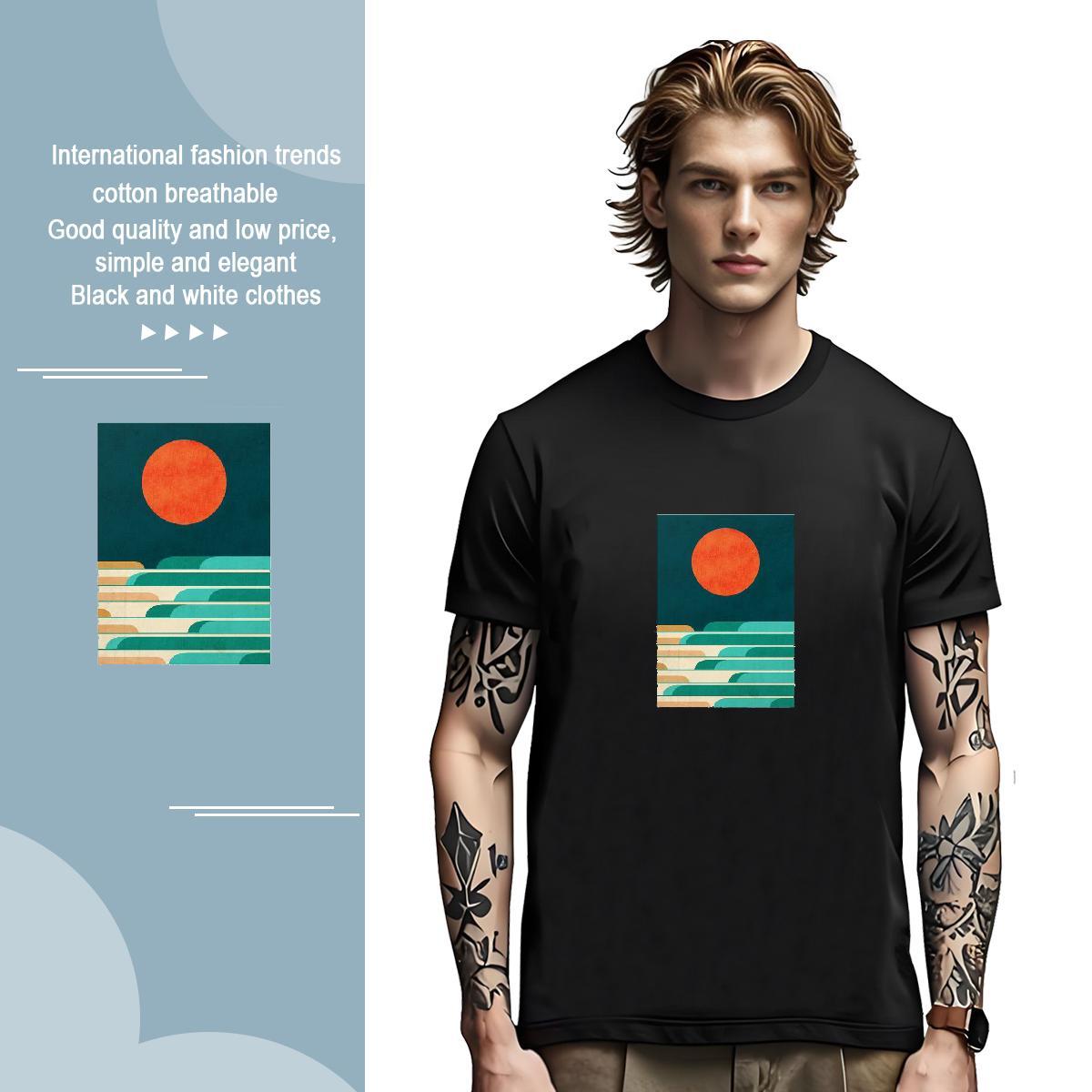 Fashion New Mens T Shirts 100% Cotton 230g Couples T Shirts High Street Hip Hop Crew Neck Breathable Custom Print Plus Size Classic Tops