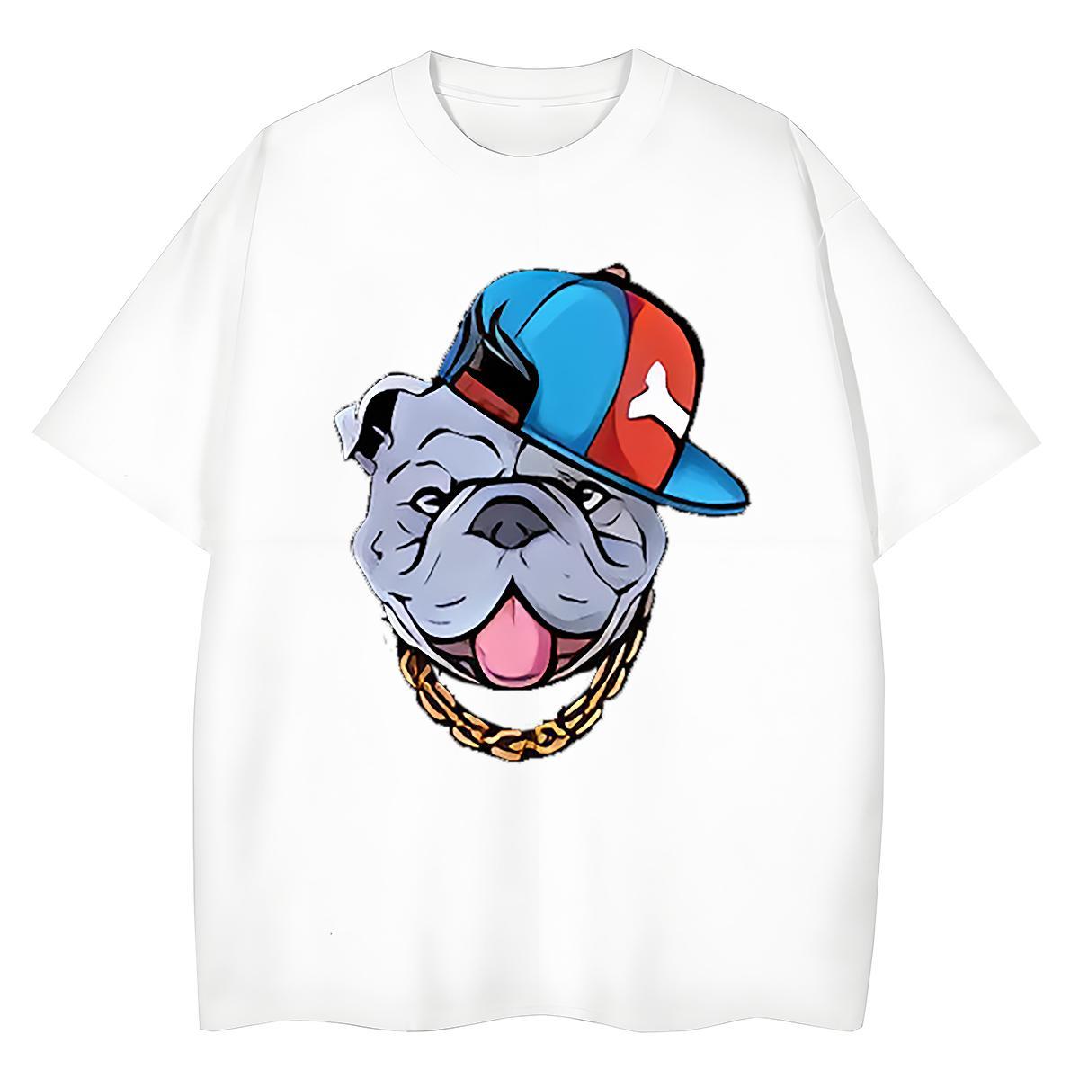 Cool T Shirt For Man dog Short Sleeve Soft Outdoor DIY Logo Oversized 230g Cotton Tshirt for Man Woman Classic Casual Wear