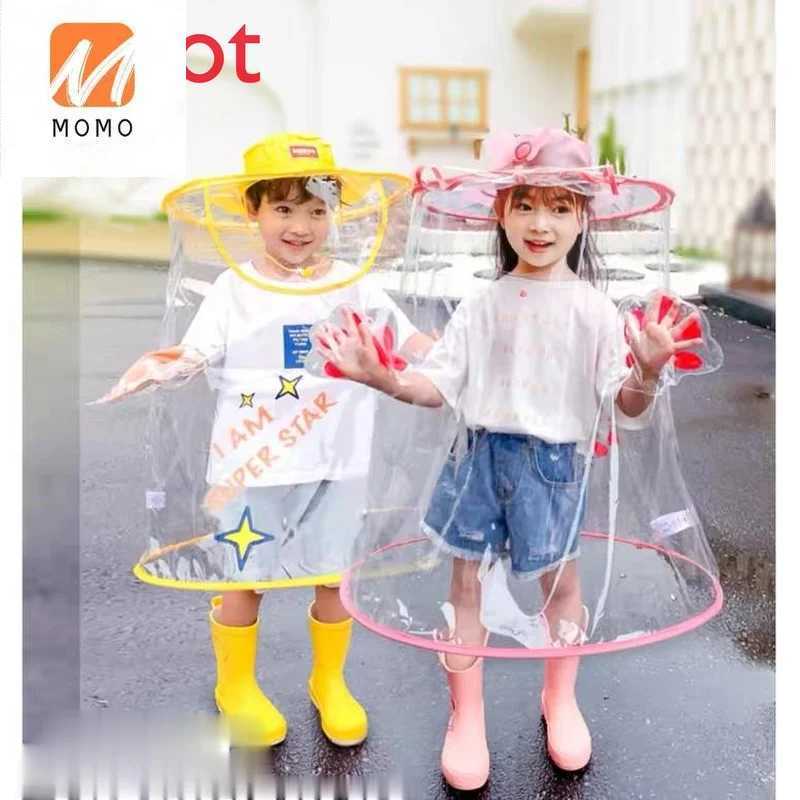 High-End and Cute Childrens Cartoon Raincoat 360 Protection Rain Cover out Simple and Portable One-Piece Umbrella Y240810