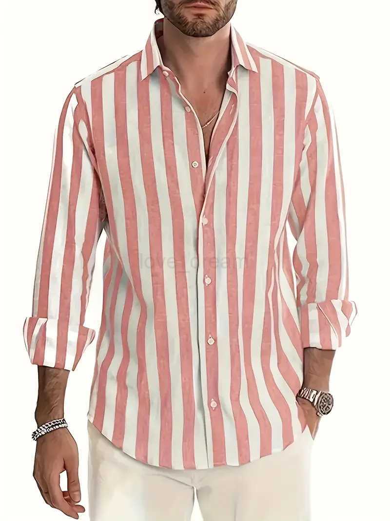 2024 New mens spring casual long sleeved Henry shirt stand up collar white tiger print fashionable button up shirt for dailXJ240812