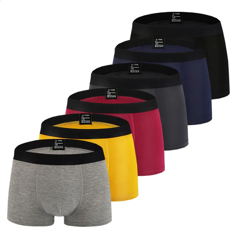 6pcsLot Men Underpants Comfortable Boxer Shorts Mens Boxers briefs Bamboo Soft Mens Panties Elastic Underwear For Men Boxer 240812