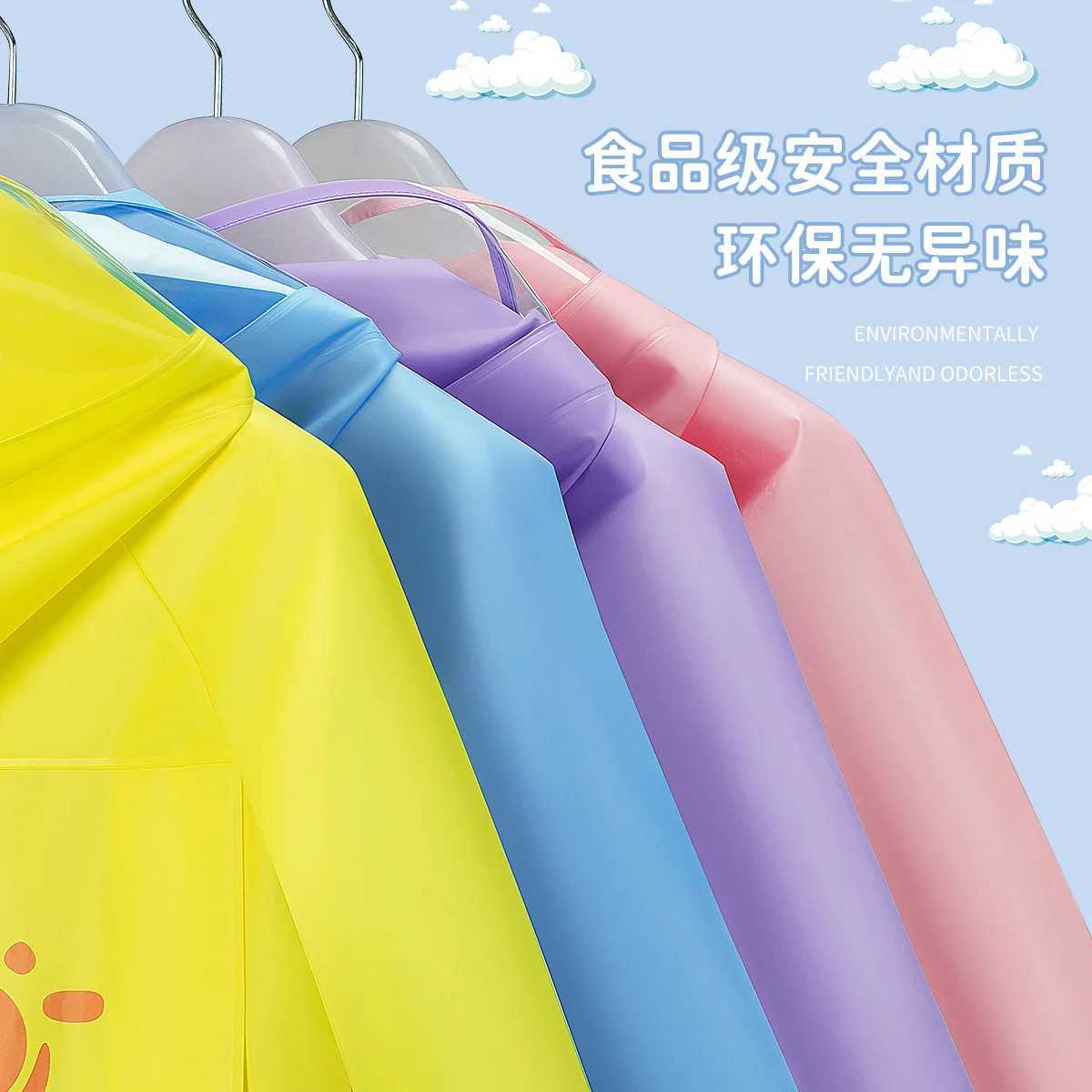 Childrens Raincoat Baby Kindergarten Rain Gear Elementary School Cartoon Poncho with Schoolbag Raincoat for Boys and Girls Y240810