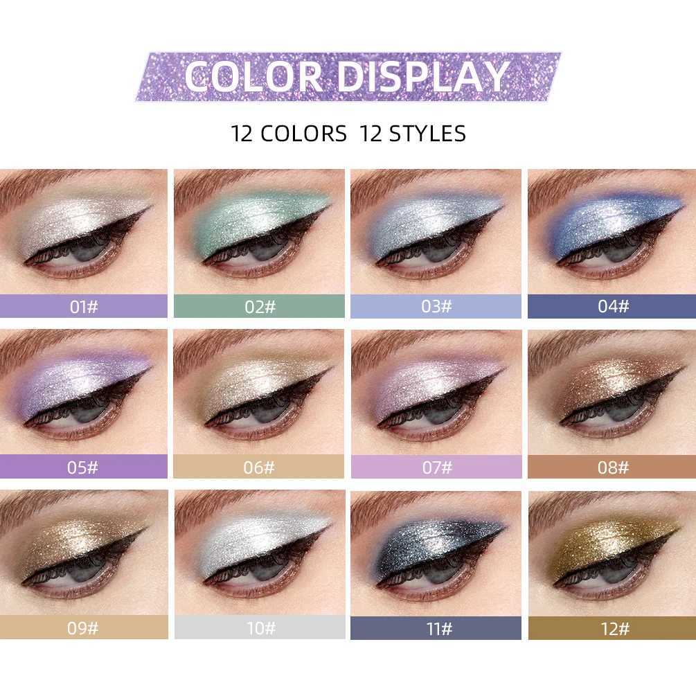 QIBEST liquid eye shadow shimmer durable liquid eyeliner pendant high gloss easy to wear shimmer eye makeupW241212