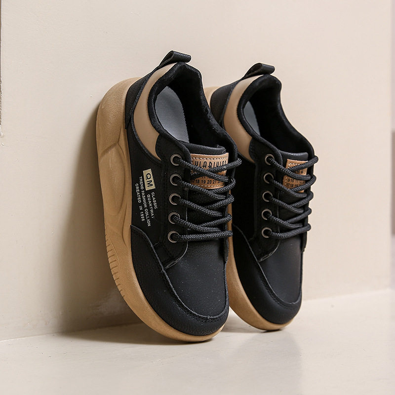 Ddmysports White For Women Autumn New Student Korean Edition Ins Trendy Versatile Thick Soled Le Fu Casual Shoes XQ Outdoor