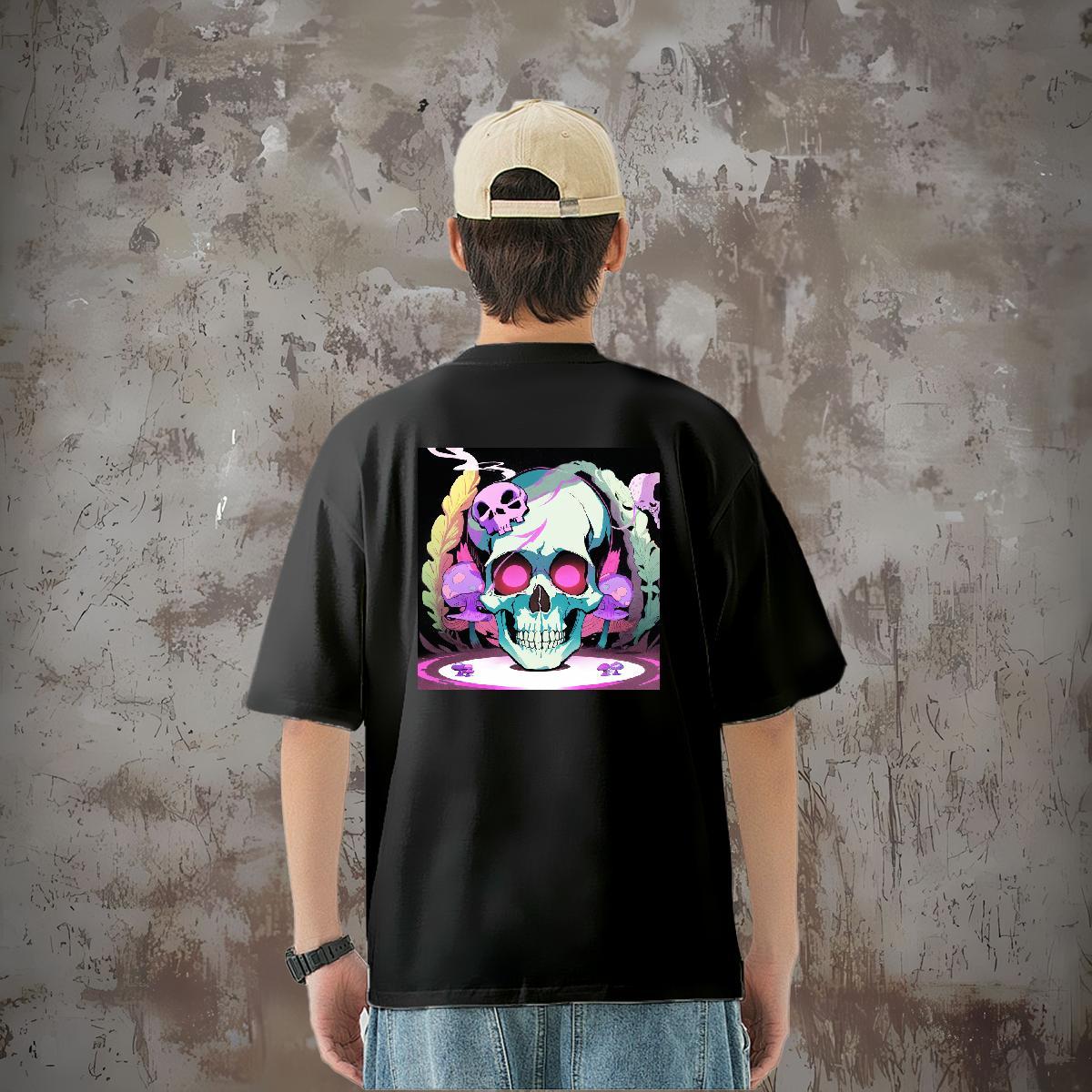 Designer Fashion T Shirts Men skull Tshirts 230g Pure Cotton Street Casual Unisex Custom Anime Breathable Short Sleeve Men Tshirts
