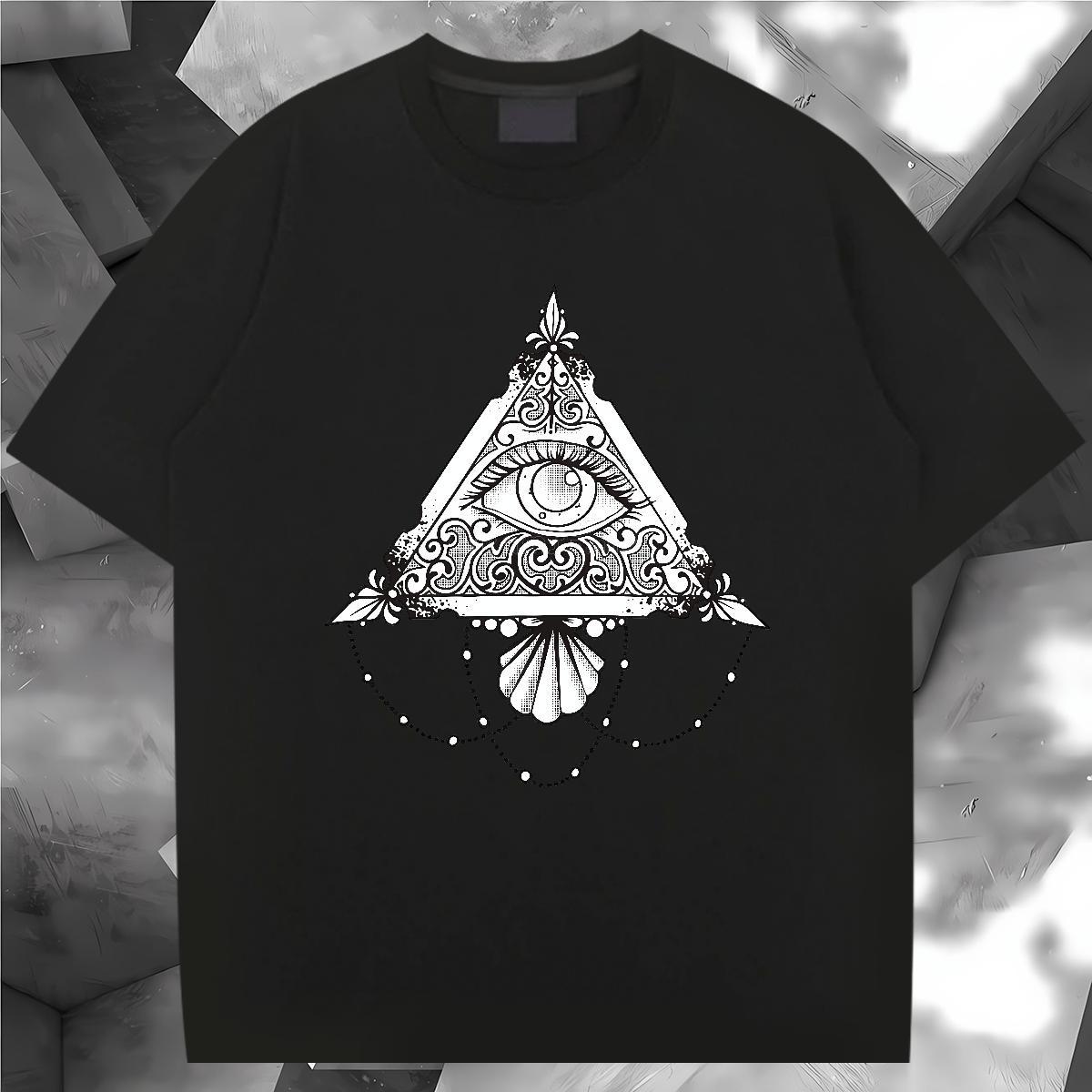Stylist Mens T Shirts eye of the devil Wear 230g Cotton Casual Daily Wear Free Shipping DIY Logo Oversized Pure Cotton Men Tees