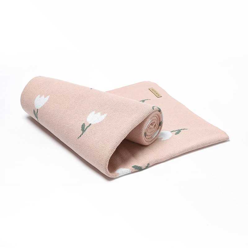 Newborn baby blanket 100 * 80cm breathable cotton knitted baby crib for boys and girls honeycomb 100 * 80cm outdoor throwing game mat for young childr