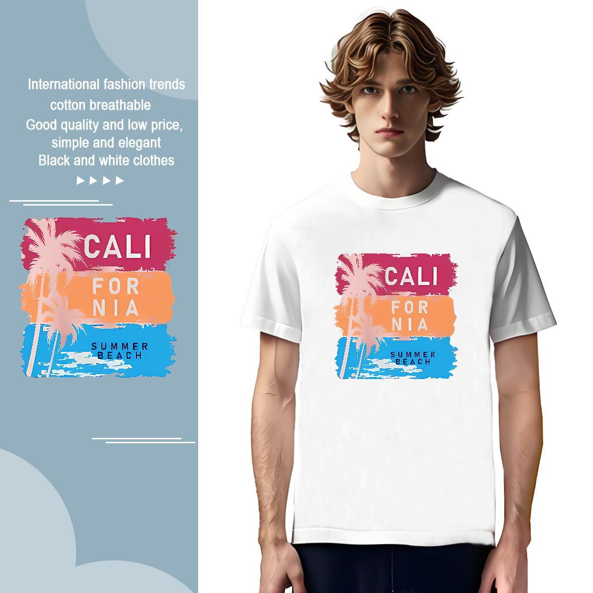 Factory Direct 230g Pure Cotton T shirt letter Sports Casual Men Clothes T-Shirt Tops Tees Short Sleeve O-Neck Popular Graphic