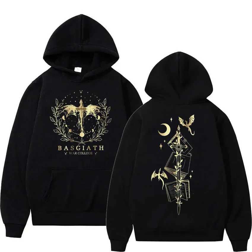 Basquia War College Fourth Wing Hoodie Mens Fashion Retro Dragon Knight Sportswear Loose Zipper Clothing Super Large HoodieW240724