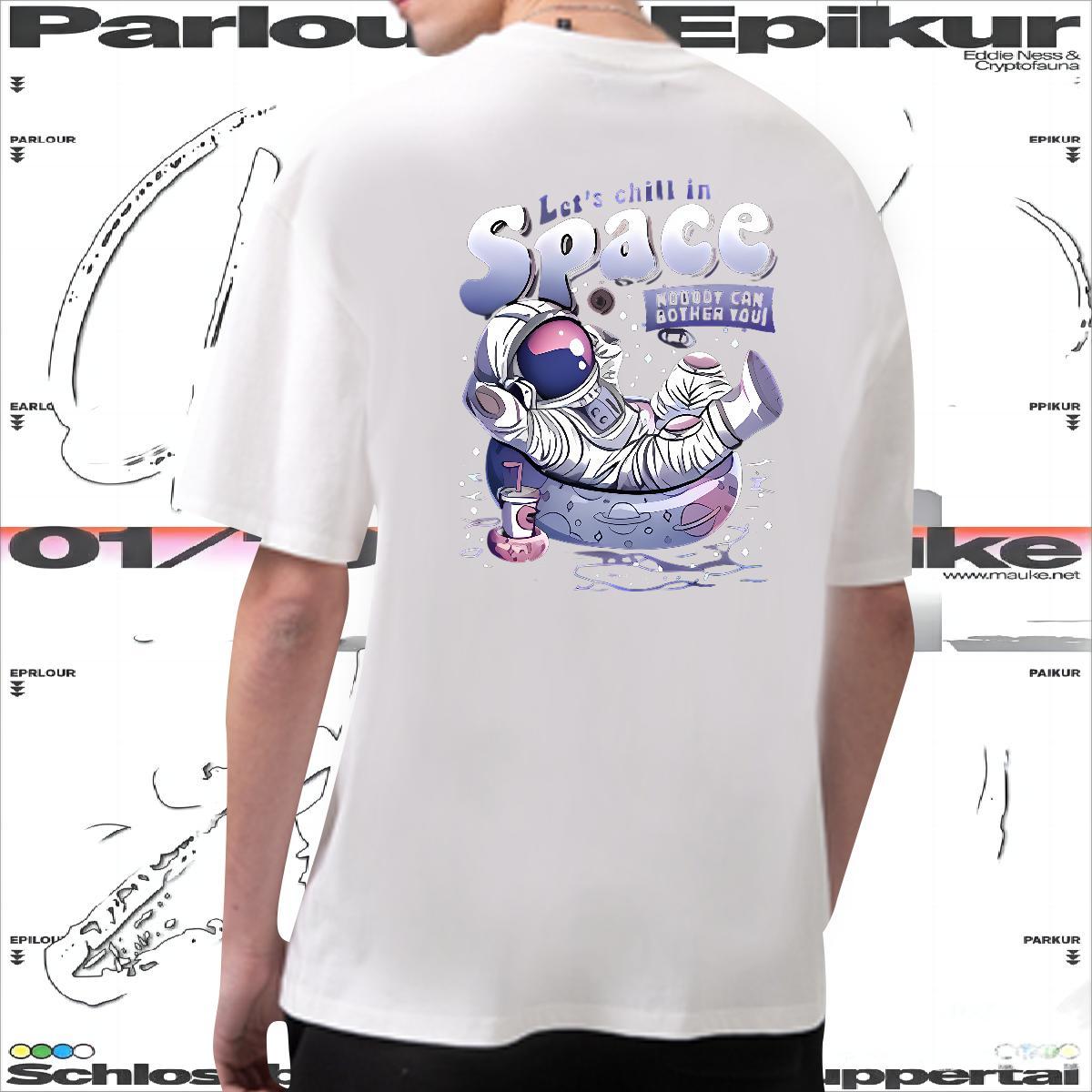 Stylist T Shirt For Man spaceman Polos 230g Cotton Spring Summer Comfortable Oversized 3XL 4XL O-Neck Short Sleeve Men Clothes T-Shirt