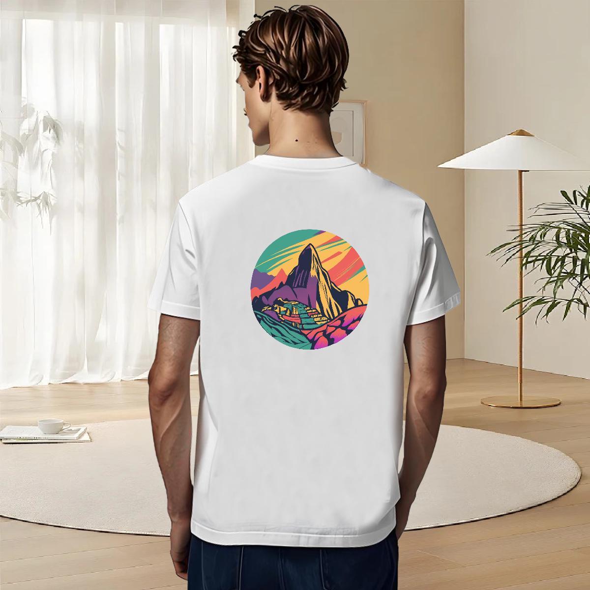 Fashion Man T Shirts mountains Wear 230g 100% Cotton Street Wholesale Skull Pure Cotton Men Tees