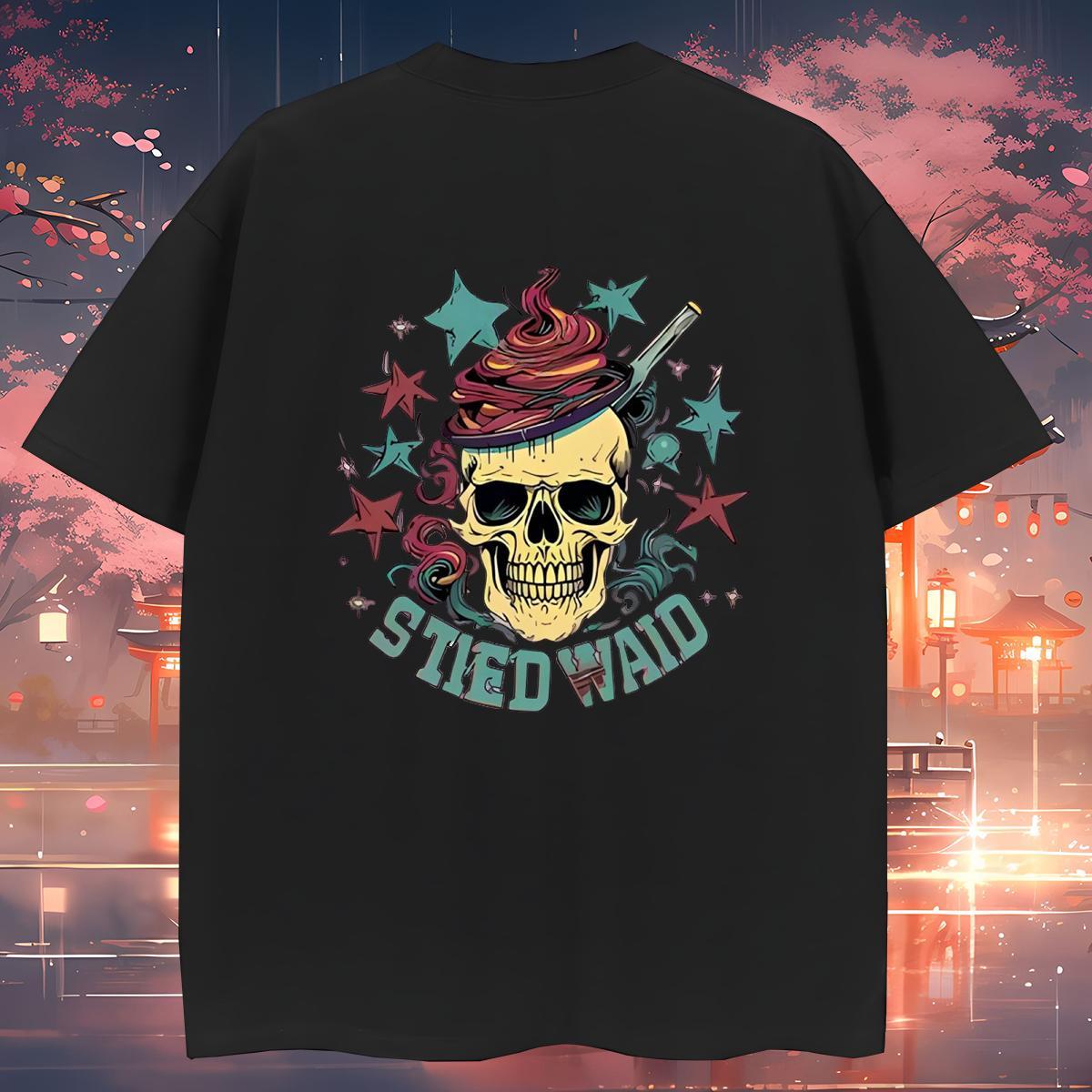 2024 Mens T Shirts skull Top Tees 100% Cotton 230g Spring Summer High Quality Anime O-Neck Short Sleeve Couples T Shirts
